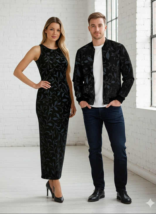 Dusky Leaves Couple Dress